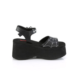 Demonia FUNN-10 Black Vegan Platform Sandal Women