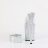 Pleaser BEJEWELED-812RS Silver Heeled Ankle Cuff Mules