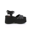 Demonia FUNN-10 Black Vegan Platform Sandal Women
