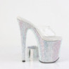 Pleaser BEJEWELED-812RS Silver Heeled Ankle Cuff Mules