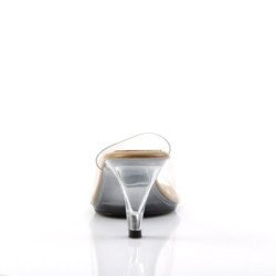 Fabulicious BELLE-301 Transparent Tan Low Heeled Mules