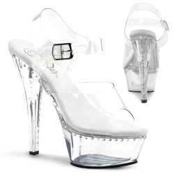 Pleaser KISS-208LS Clear High Heeled Platform Shoes