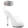 Fabulicious LIP-142 Clear Ankle Cuff High Heel Sandal