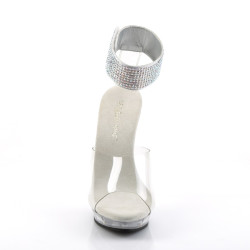 Fabulicious LIP-142 Clear Ankle Cuff High Heel Sandal
