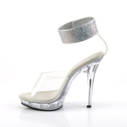 Fabulicious LIP-142 Clear Ankle Cuff High Heel Sandal