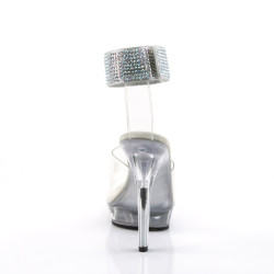 Fabulicious LIP-142 Clear Ankle Cuff High Heel Sandal