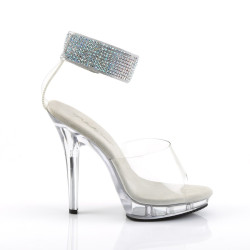 Fabulicious LIP-142 Clear Ankle Cuff High Heel Sandal