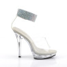 Fabulicious LIP-142 Clear Ankle Cuff High Heel Sandal