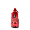 Funtasma MARYJANE-50G Red Glitter Chunky Heeled Pumps