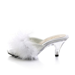 Fabulicious BELLE-301F White Vegan Low Heeled Mules