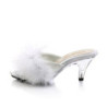 Fabulicious BELLE-301F White Vegan Low Heeled Mules