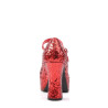 Funtasma MARYJANE-50G Red Glitter Chunky Heeled Pumps