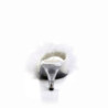 Fabulicious BELLE-301F White Vegan Low Heeled Mules