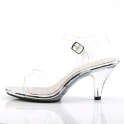 Fabulicious BELLE-308 Clear Low Heeled Bridal Sandals