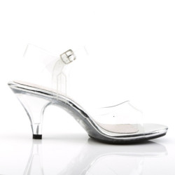 Fabulicious BELLE-308 Clear Low Heeled Bridal Sandals