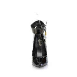Pleaser SEDUCE-432 Black High Heeled Ankle Cuff Pumps