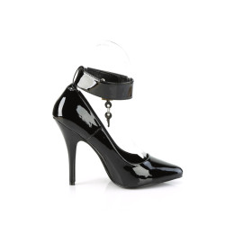Pleaser SEDUCE-432 Black High Heeled Ankle Cuff Pumps