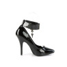 Pleaser SEDUCE-432 Black High Heeled Ankle Cuff Pumps