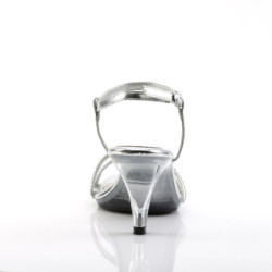 Fabulicious BELLE-316 Silver Low Heeled Summer Sandals