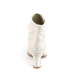 Fabulicious VICTORIAN-30 Champaign Satin Lace Boots
