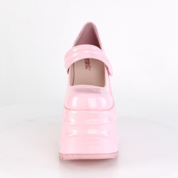 Demonia WAVE-32 Rose Hologram Platform Wedge Pumps