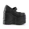 Demonia WAVE-32 Black Vegan Platform Wedge Pumps