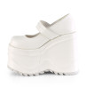 Demonia WAVE-32 White Vegan Platform Wedge Pumps
