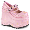 Demonia WAVE-48 Rose Hologram Platform Wedge Pumps