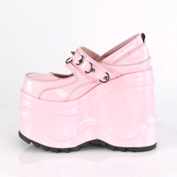 Demonia WAVE-48 Rose Hologram Platform Wedge Pumps