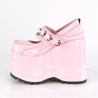 Demonia WAVE-48 Rose Hologram Platform Wedge Pumps