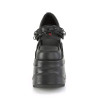 Demonia WAVE-48 Black Vegan Platform Wedge Pumps
