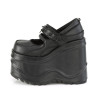 Demonia WAVE-48 Black Vegan Platform Wedge Pumps