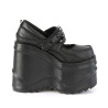 Demonia WAVE-48 Black Vegan Platform Wedge Pumps