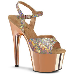 Pleaser ADORE-709HM Rose Gold Hologram Metallic Chrome