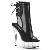 Pleaser DELIGHT-1018MSH Black Patent Mesh Transparent