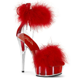 Pleaser DELIGHT-624F Transparent Red Fur Sale Women