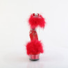 Pleaser DELIGHT-624F Transparent Red Fur Sale Women