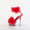 Pleaser DELIGHT-624F Transparent Red Fur Sale Women