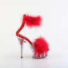Pleaser DELIGHT-624F Transparent Red Fur Sale Women
