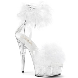 Pleaser DELIGHT-624F Transparent White Fur Sale Women