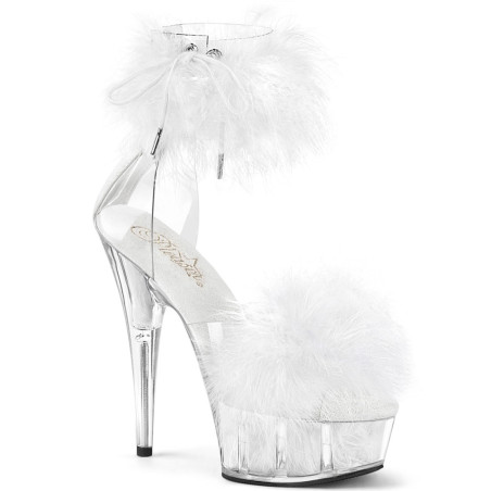 Pleaser DELIGHT-624F Transparent White Fur Sale Women