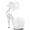 Pleaser DELIGHT-624F Transparent White Fur Sale Women