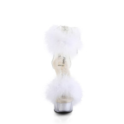 Pleaser DELIGHT-624F Transparent White Fur Sale Women