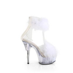 Pleaser DELIGHT-624F Transparent White Fur Sale Women