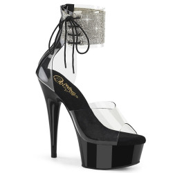 Pleaser DELIGHT-624RS Transparent Black Sale Heeled Women