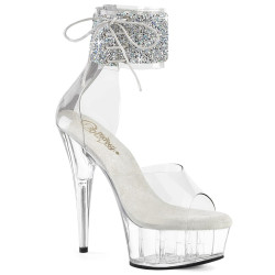 Pleaser DELIGHT-624RS-02 Transparent Silver Strass Sale
