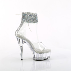 Pleaser DELIGHT-624RS-02 Transparent Silver Strass Sale