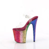 Pleaser FLAMINGO-808RBG Transparent Rainbow Glitter