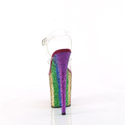 Pleaser FLAMINGO-808RBG Transparent Rainbow Glitter