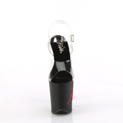 Pleaser FLAMINGO-808TGRS Transparent Black-Red Sale